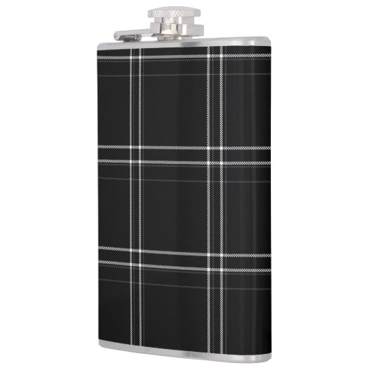 Abstracte zwarte en witte kolf heupfles (Links)