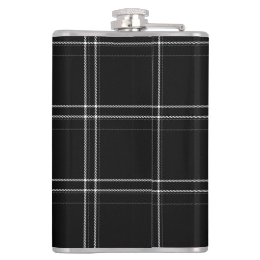 Abstracte zwarte en witte kolf heupfles (Achterkant)