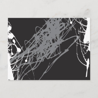 abstracte zwarte en witte kunst briefkaart