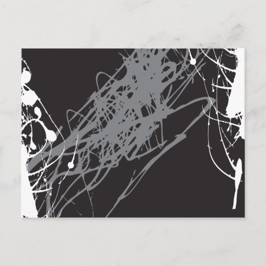 abstracte zwarte en witte kunst briefkaart (Voorkant)