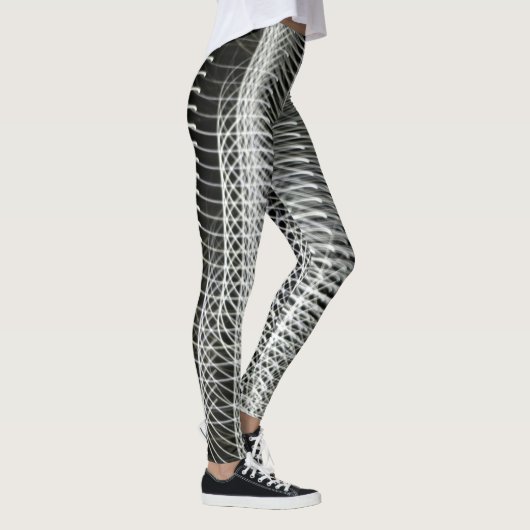 Abstracte zwarte en witte Leggings (Rechts)
