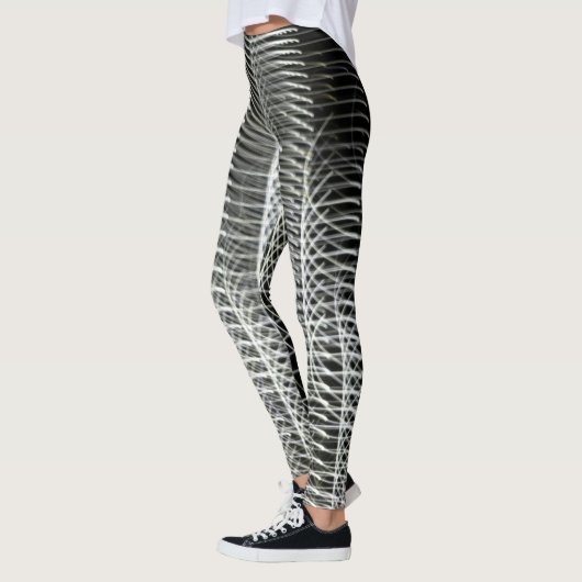 Abstracte zwarte en witte Leggings (Links)