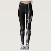 abstracte zwarte en witte leggings (Voorkant)