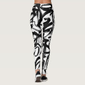 Abstracte zwarte en witte Leggings (Achterkant)