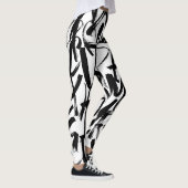 Abstracte zwarte en witte Leggings (Rechts)