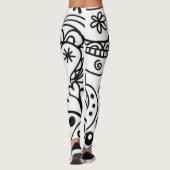 Abstracte zwarte en witte Leggings (Achterkant)