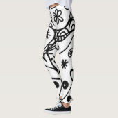 Abstracte zwarte en witte Leggings (Links)