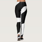 Abstracte zwarte en witte Leggings (Achterkant)