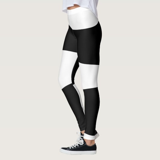 Abstracte zwarte en witte Leggings (Links)