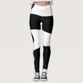 Abstracte zwarte en witte Leggings (Voorkant)