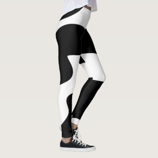 Abstracte zwarte en witte Leggings