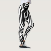 Abstracte zwarte en witte lijnen 7 leggings (Rechts)