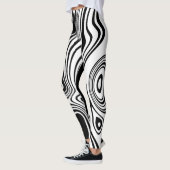 Abstracte zwarte en witte lijnen 7 leggings (Links)