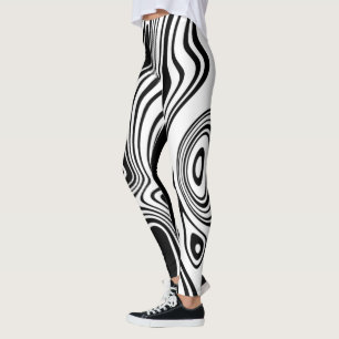 Abstracte zwarte en witte lijnen 7 leggings