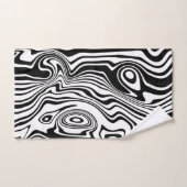 Abstracte zwarte en witte lijnen -  bad handdoek (Handdoek)