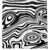 Abstracte zwarte en witte lijnen - douchegordijn (Voorkant)