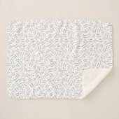 Abstracte zwarte en witte lijnen en Stippen Patroo Sherpa Deken (Voorkant (horizontaal))