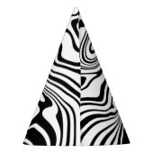 Abstracte zwarte en witte lijnen - feesthoedjes (Achterkant)