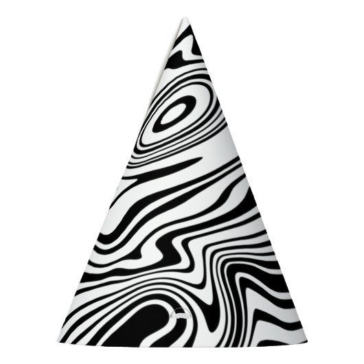 Abstracte zwarte en witte lijnen - feesthoedjes (Links)