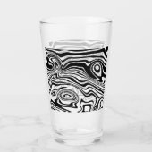 Abstracte zwarte en witte lijnen - glas (Achterkant)