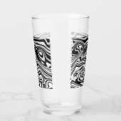Abstracte zwarte en witte lijnen - glas (Rechts)