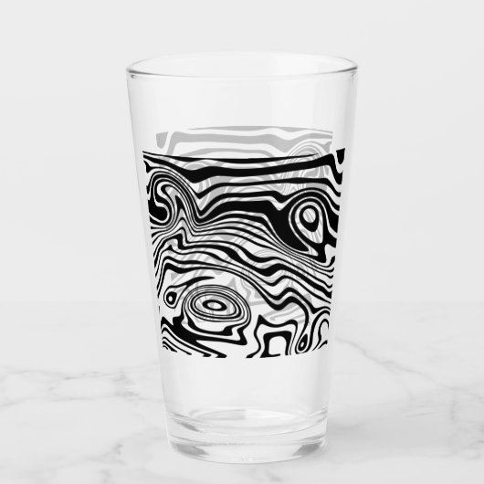 Abstracte zwarte en witte lijnen - glas (Voorkant)