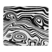 Abstracte zwarte en witte lijnen -  snijplank (Voorkant)
