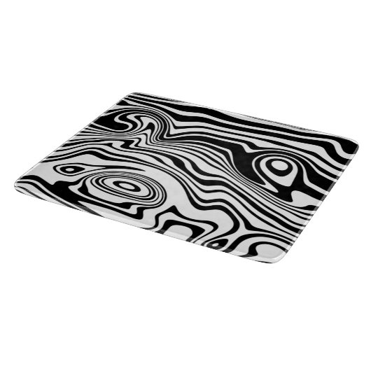 Abstracte zwarte en witte lijnen -  snijplank (Hoek)