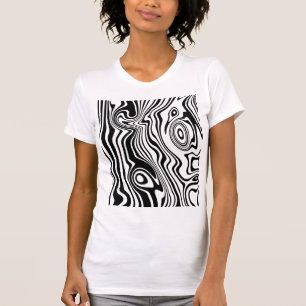 Abstracte zwarte en witte lijnen - t-shirt