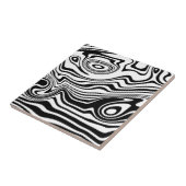 Abstracte zwarte en witte lijnen -  tegeltje (Zijkant)