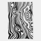 Abstracte zwarte en witte lijnen -  theedoek (Verticaal)