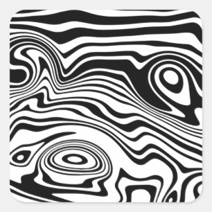 Abstracte zwarte en witte lijnen - vierkante sticker