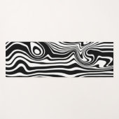 Abstracte zwarte en witte lijnen - yogamat (Voorkant (horizontaal))