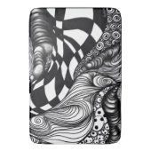 Abstracte zwarte en witte lijnhoek badmat (Voorkant Verticaal)