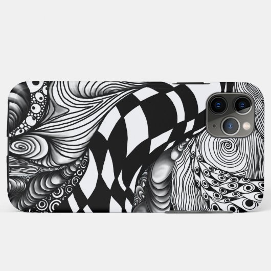 Abstracte zwarte en witte lijnhoek Case-Mate iPhone case (Achterkant (horizontaal))