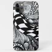 Abstracte zwarte en witte lijnhoek Case-Mate iPhone case (Achterkant)
