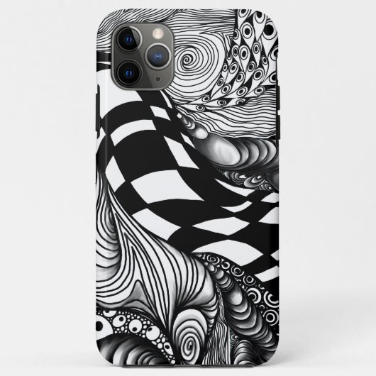 Abstracte zwarte en witte lijnhoek Case-Mate iPhone case (Achterkant)