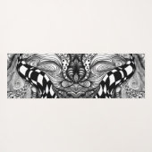 Abstracte zwarte en witte lijnhoek yogamat (Achterkant (horizontaal))