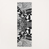 Abstracte zwarte en witte lijnhoek yogamat (Voorkant)
