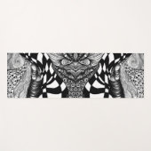 Abstracte zwarte en witte lijnhoek yogamat (Voorkant (horizontaal))