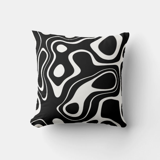 Abstracte zwarte en witte maskers kussen (Voorkant)