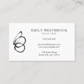 Abstracte zwarte en witte minimalistische Professi Visitekaartje (Achterkant)