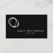 Abstracte zwarte en witte minimalistische Professi Visitekaartje (Voorkant)