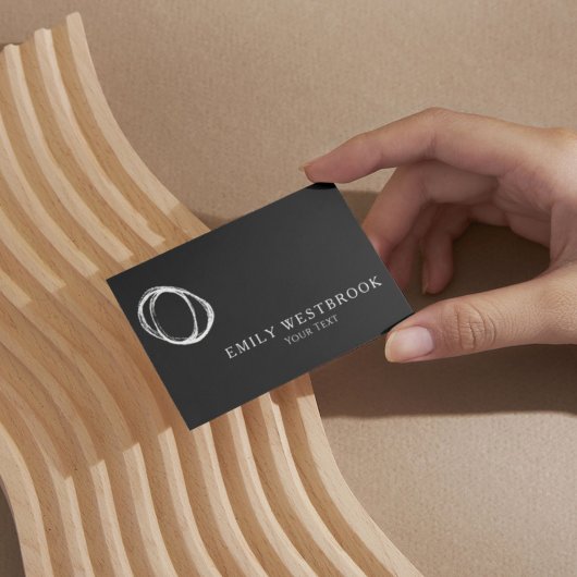 Abstracte zwarte en witte minimalistische Professi Visitekaartje