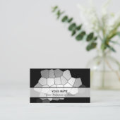 Abstracte zwarte en witte mozaïektegels visitekaartje (Staand voorkant)