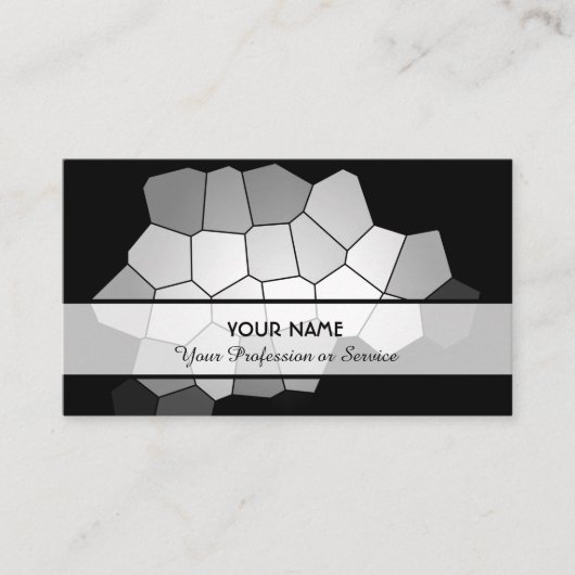 Abstracte zwarte en witte mozaïektegels visitekaartje (Voorkant)