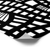 Abstracte zwarte en witte organische lijnkunstdood poster (Hoek)