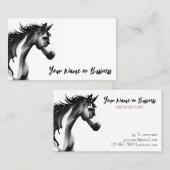 Abstracte zwarte en witte paarden visitekaartje (Voorkant / Achterkant)