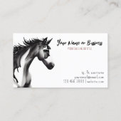 Abstracte zwarte en witte paarden visitekaartje (Achterkant)