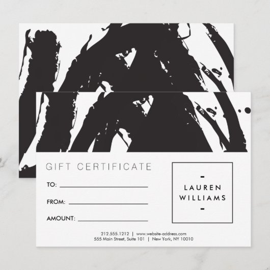 Abstracte zwarte en witte penseelstreken Gift Kaar (Voorkant / Achterkant)